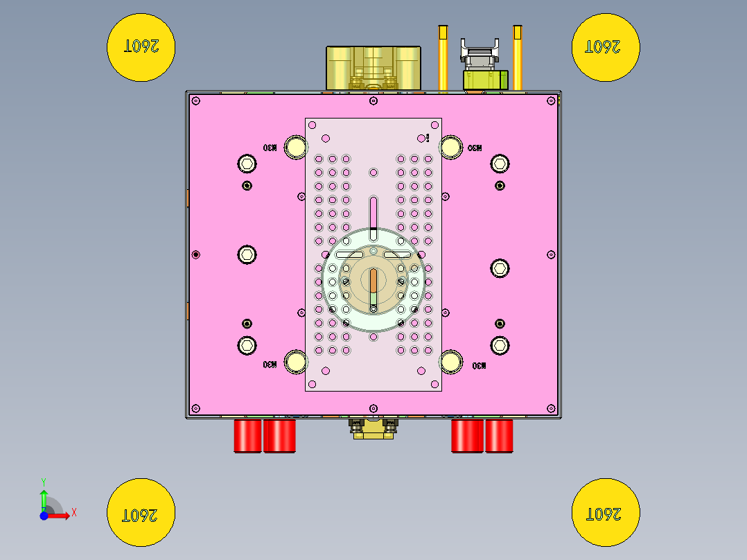 驾驶侧左出风口壳体模具前视图