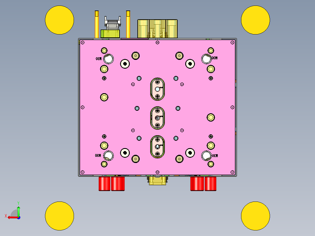驾驶侧左出风口壳体模具后视图