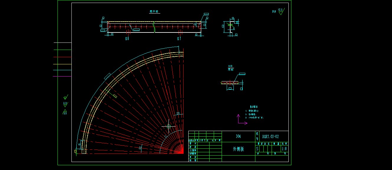 90°转弯滚筒输送机技术图纸435876