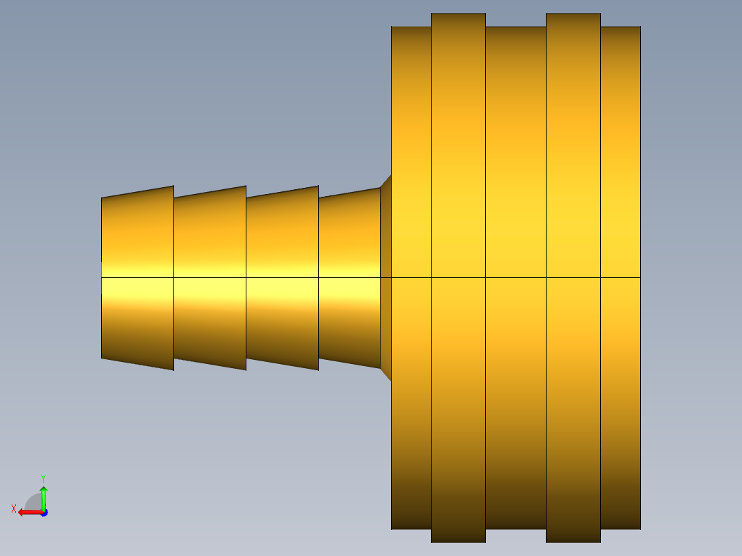 水管接头Swivel Connector Female Garden Hose to Hose Barb 90GH-12-6后视图