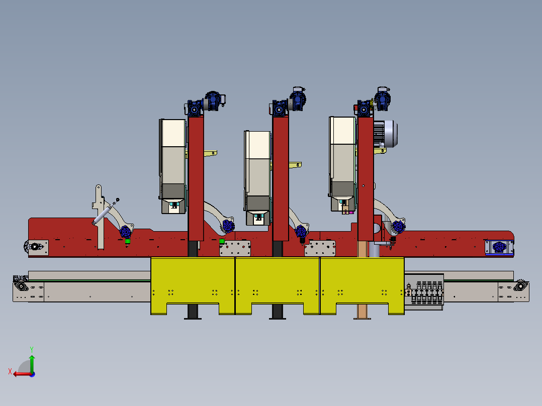 卧式原木切片机后视图