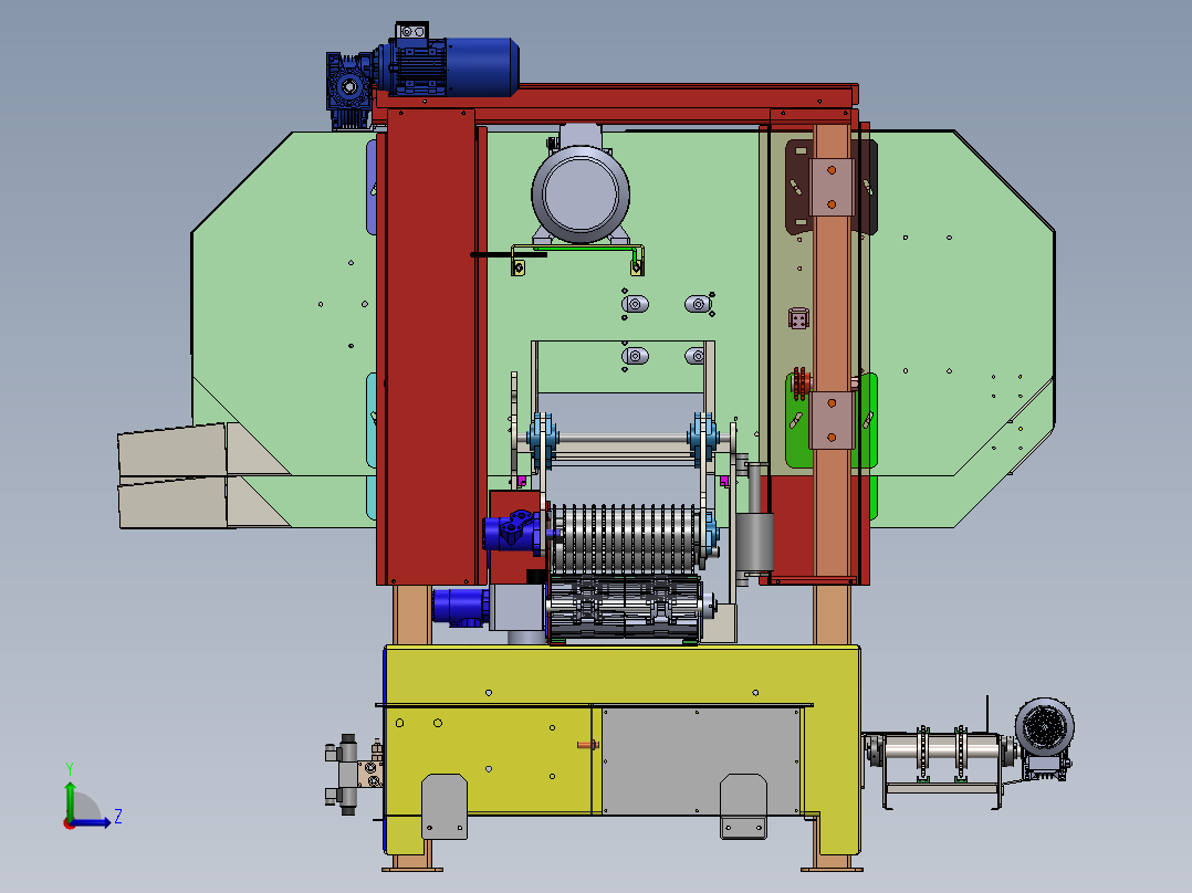 卧式原木切片机左视图