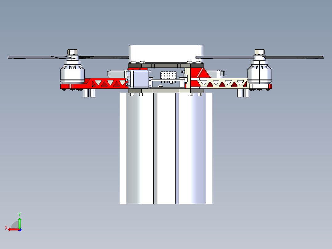 四轴无人机运输机后视图