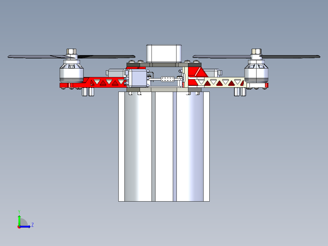 四轴无人机运输机左视图
