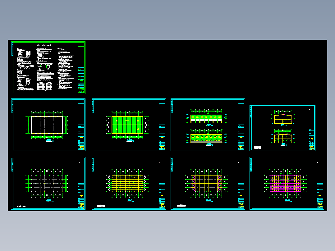 钢结构二层15x28钢结构CAD
