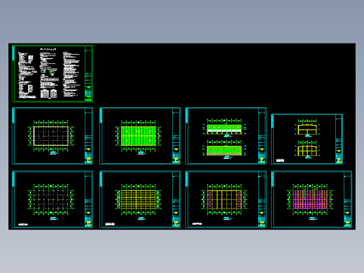 钢结构二层15x28钢结构CAD