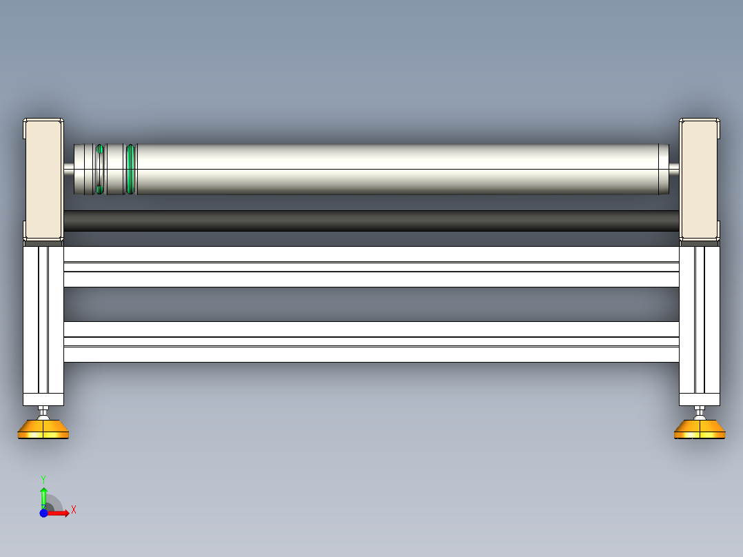 LE-O形带滚筒输送线前视图