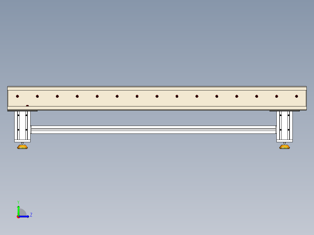 LE-O形带滚筒输送线左视图