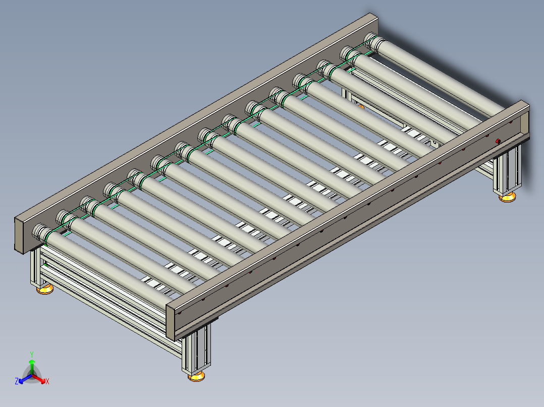 LE-O形带滚筒输送线正等轴测图