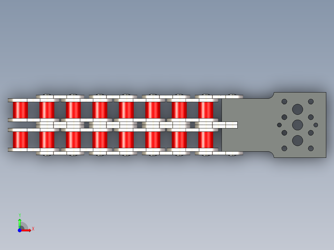 沟渠滚子链 JT7020---stp前视图