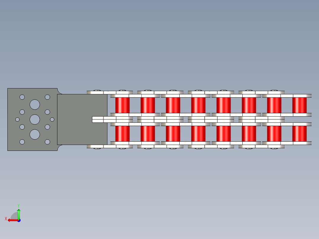 沟渠滚子链 JT7020---stp后视图