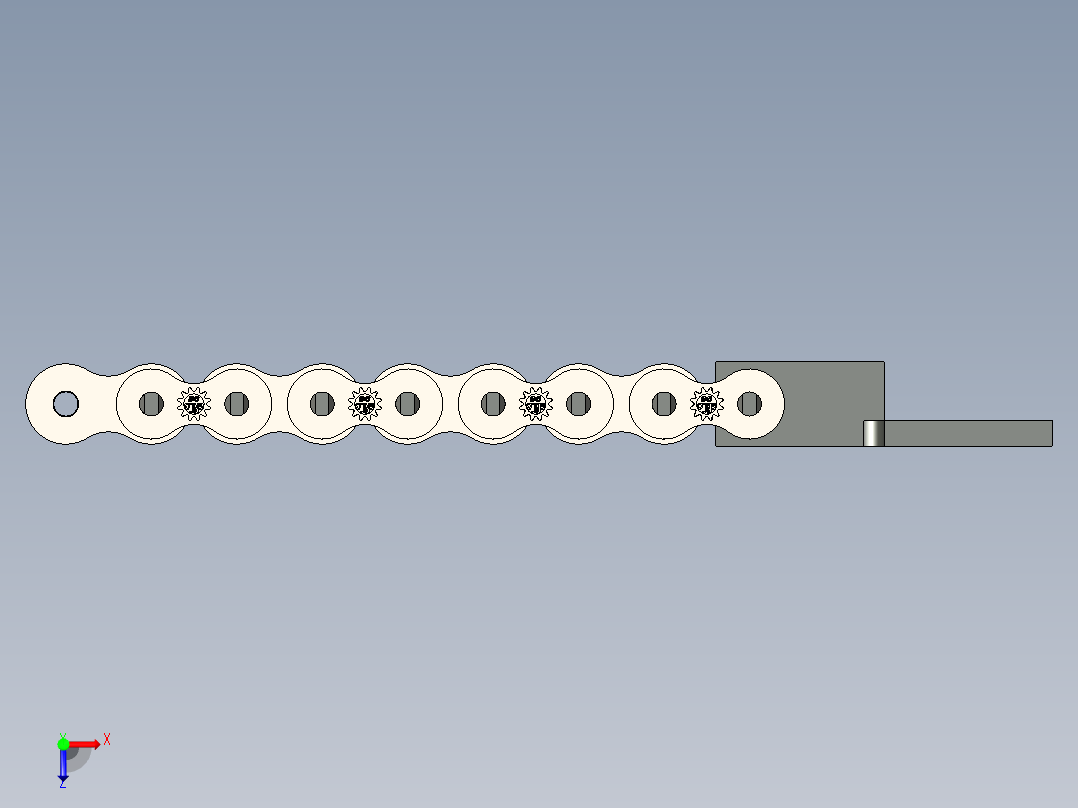 沟渠滚子链 JT7020---stp俯视图