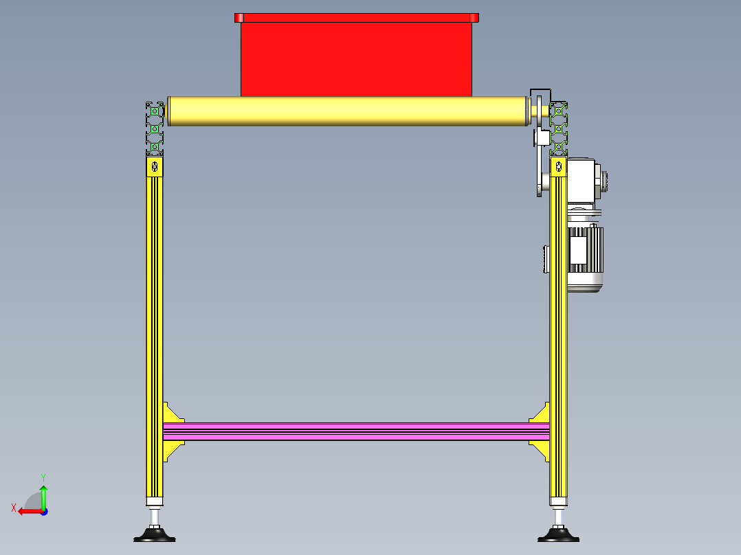 输送带送料设计后视图