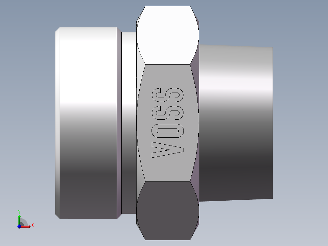 英制锥管螺纹直接头、1DT-52-20SP前视图