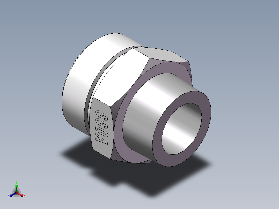 英制锥管螺纹直接头、1DT-52-20SP正等轴测图