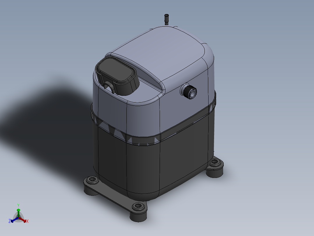 TECUMSEH AJ制冷压缩机正等轴测图