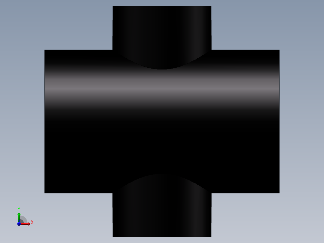 异径四通(Reducer Cross)前视图