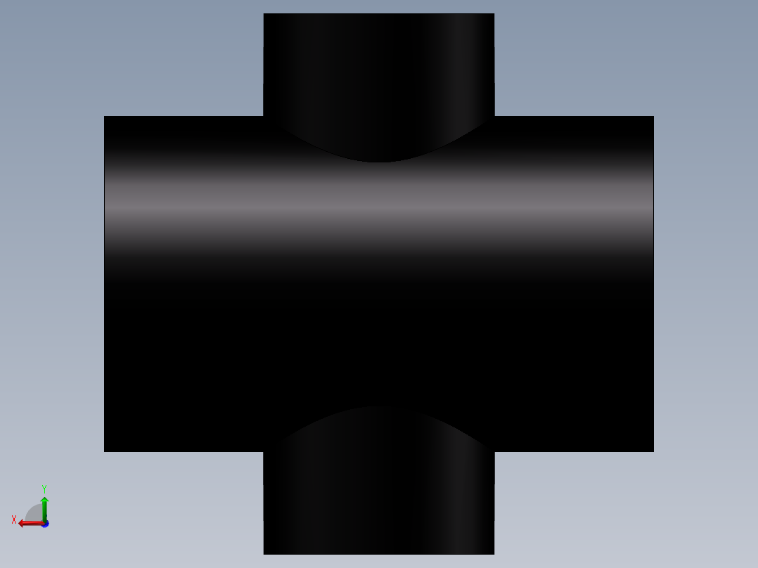 异径四通(Reducer Cross)后视图