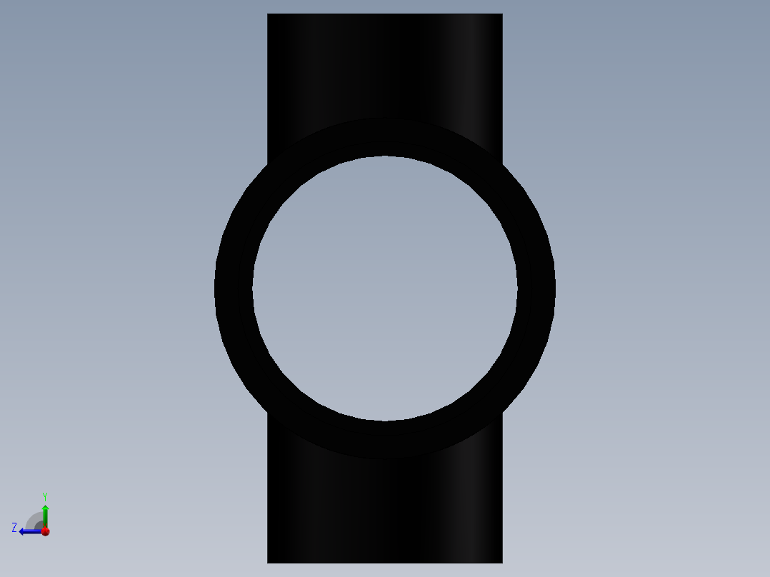 异径四通(Reducer Cross)右视图