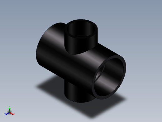异径四通(Reducer Cross)正等轴测缩略图