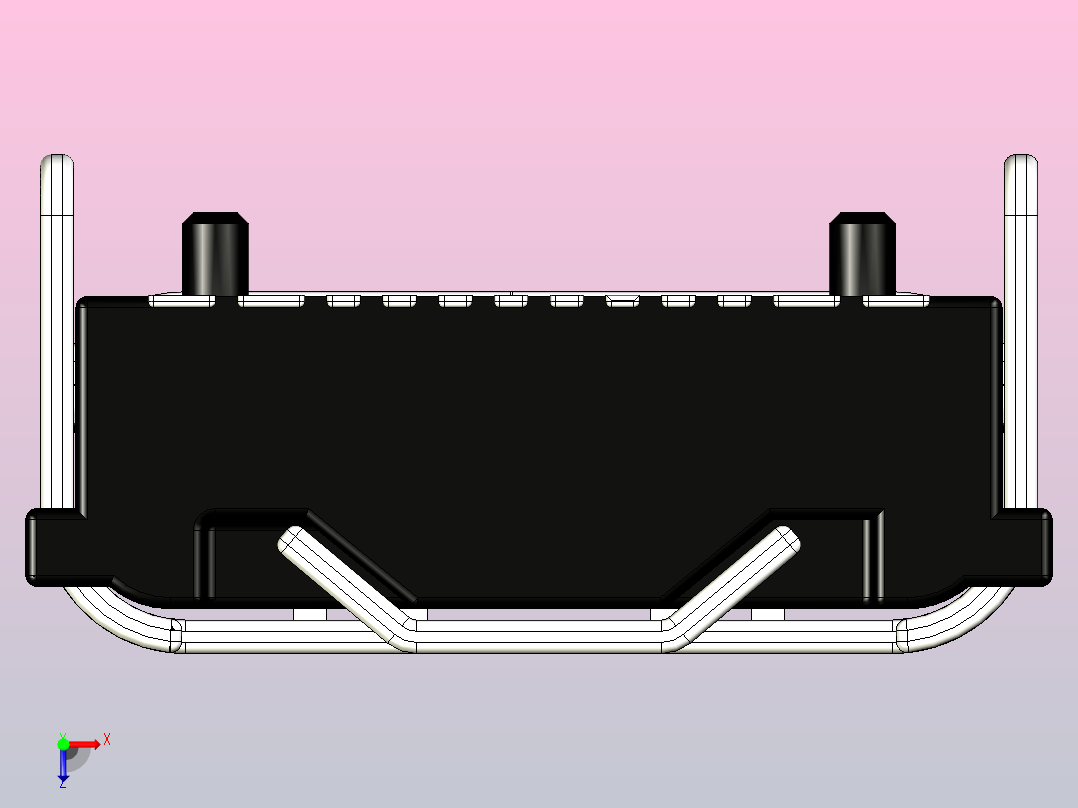 直角16P母型C SMD USB连接器ROHS俯视图