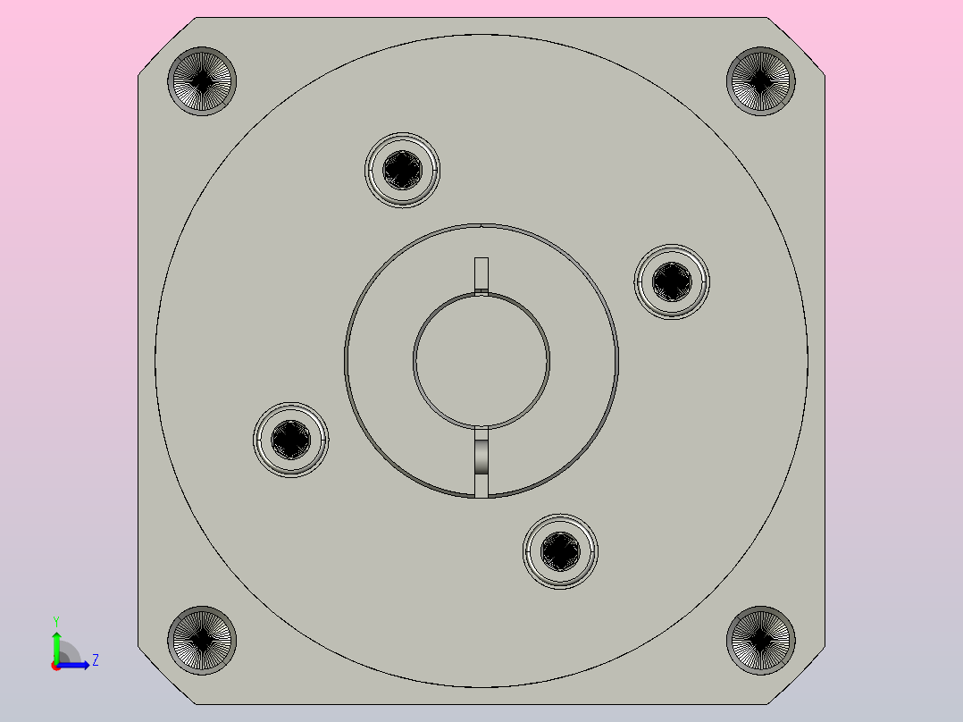 间隙减速器gearbox_gbx080005k_gbk_080_100_3_f左视图