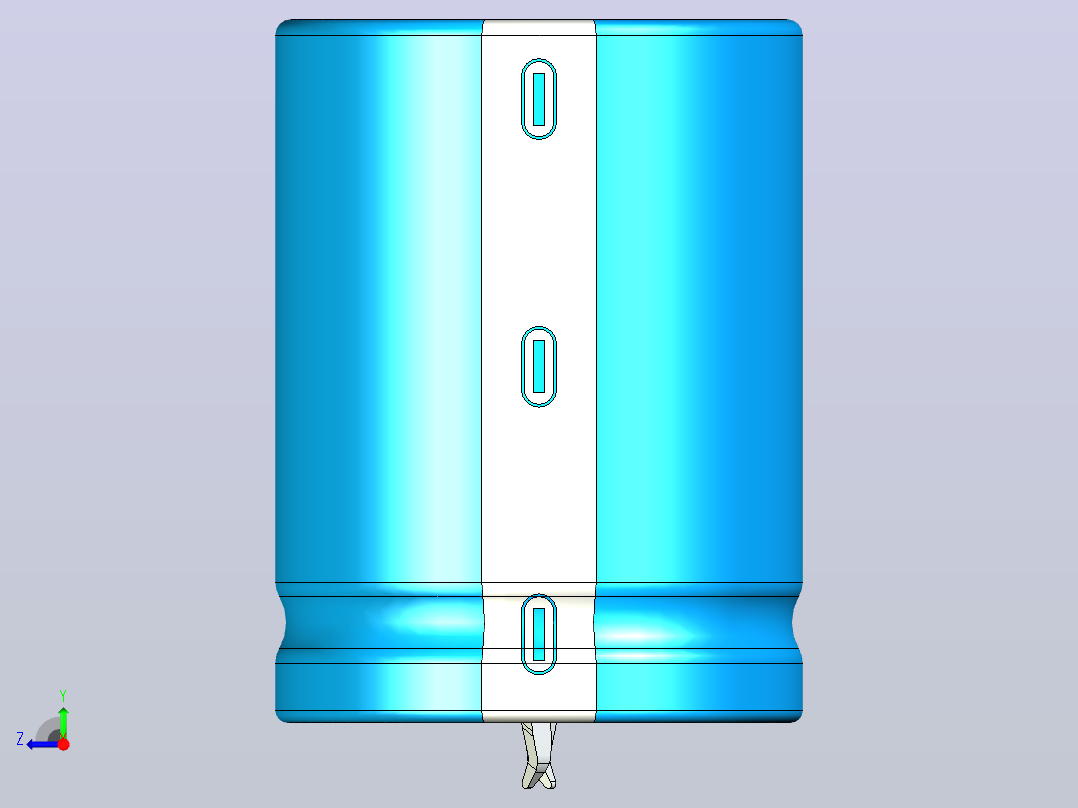 30 x40蓝白底片电解电容器右视图