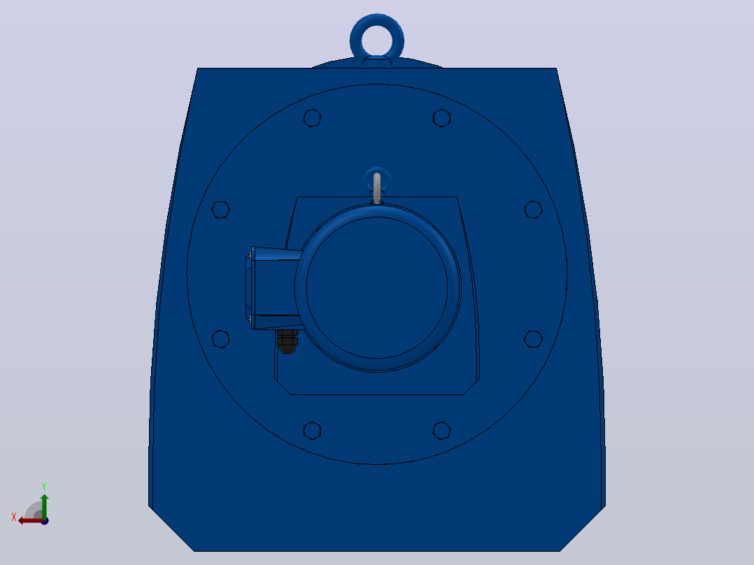 RF147R77法兰轴伸式组合型斜齿轮减速机RF147R77-Y1.1-4P-90S-M1-0°-Φ550后视图
