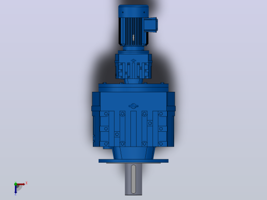 RF147R77法兰轴伸式组合型斜齿轮减速机RF147R77-Y1.1-4P-90S-M1-0°-Φ550俯视缩略图