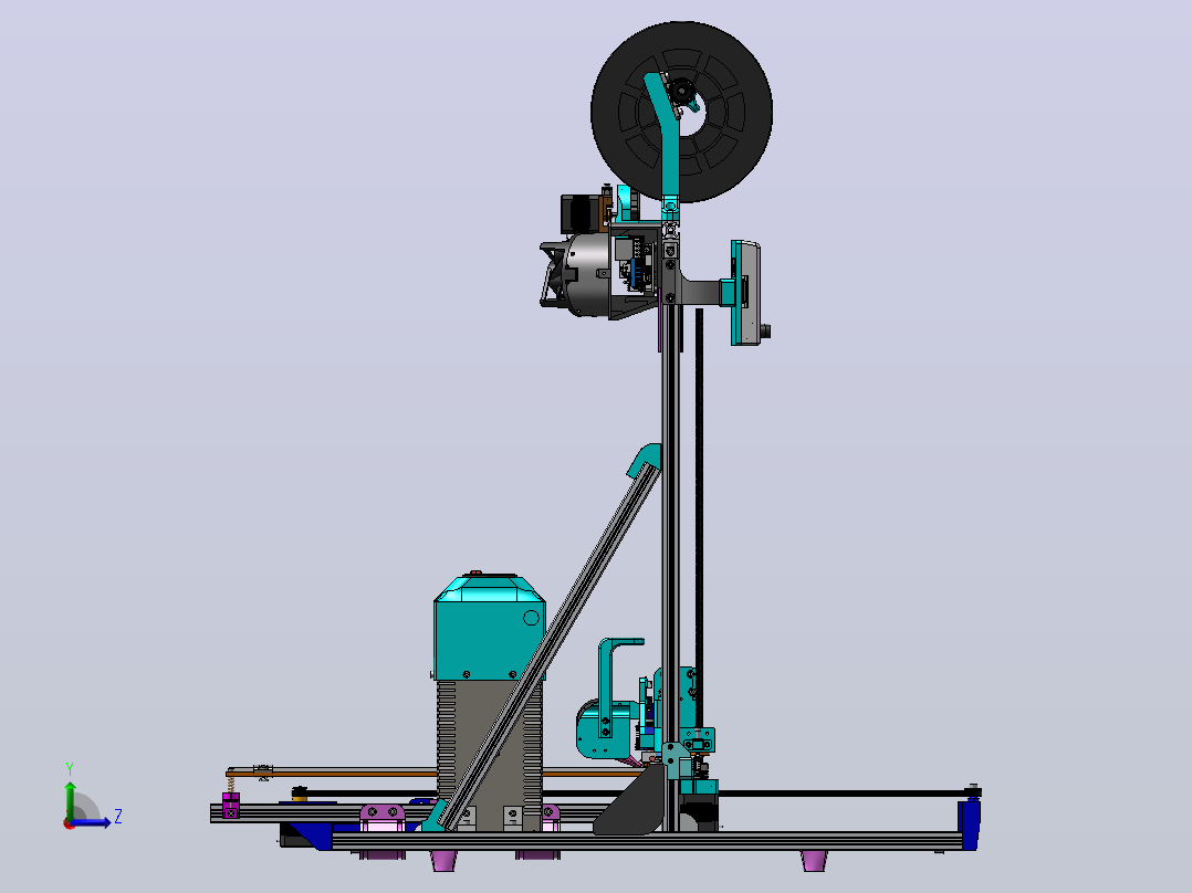 PR-0003d打印机左视图
