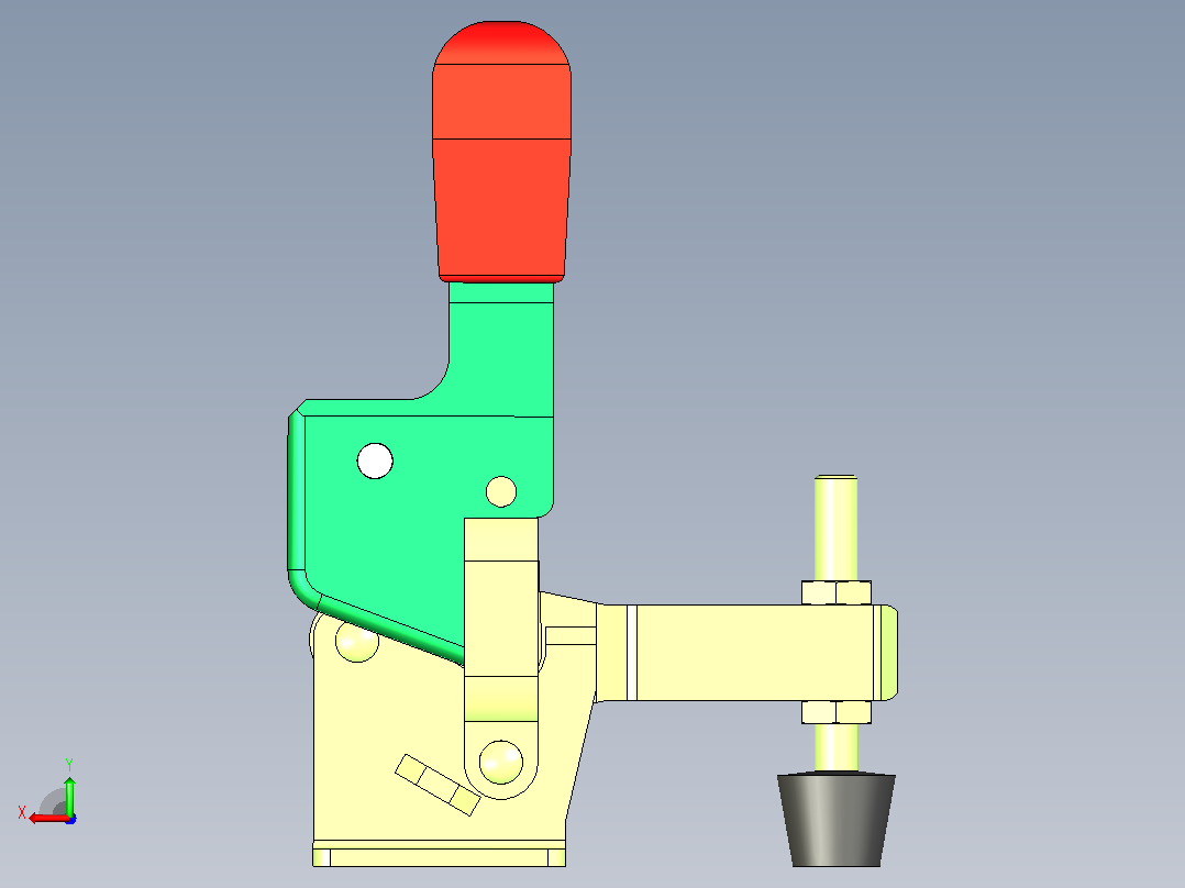 带水平底座的垂直夹具GN_810_70型后视图