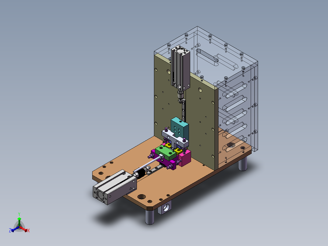 USB测试治具正等轴测图