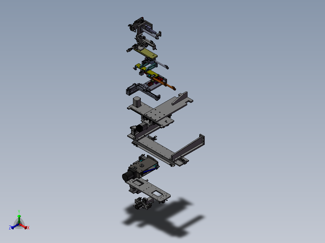 10种取放料上下料上下搬运简易机械手 3D图 SW机械素材