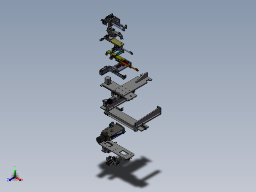 10种取放料上下料上下搬运简易机械手 3D图 SW机械素材