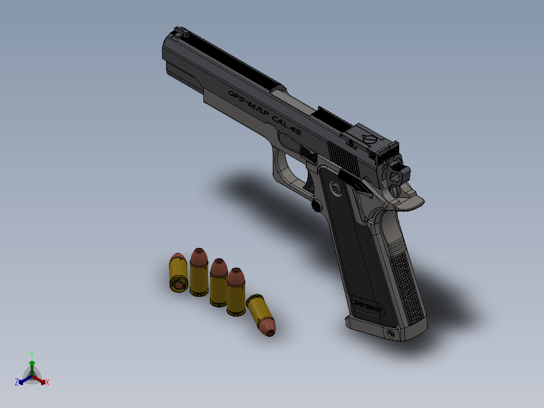 手枪小正等轴测图