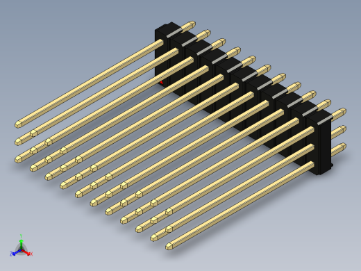 彩色公头100mil（2.54mm）系列-DS1021_black_3x11p_100mil_Type43_rev1.0