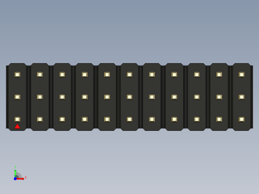 彩色公头100mil（2.54mm）系列-DS1021_black_3x11p_100mil_Type43_rev1.0前视缩略图