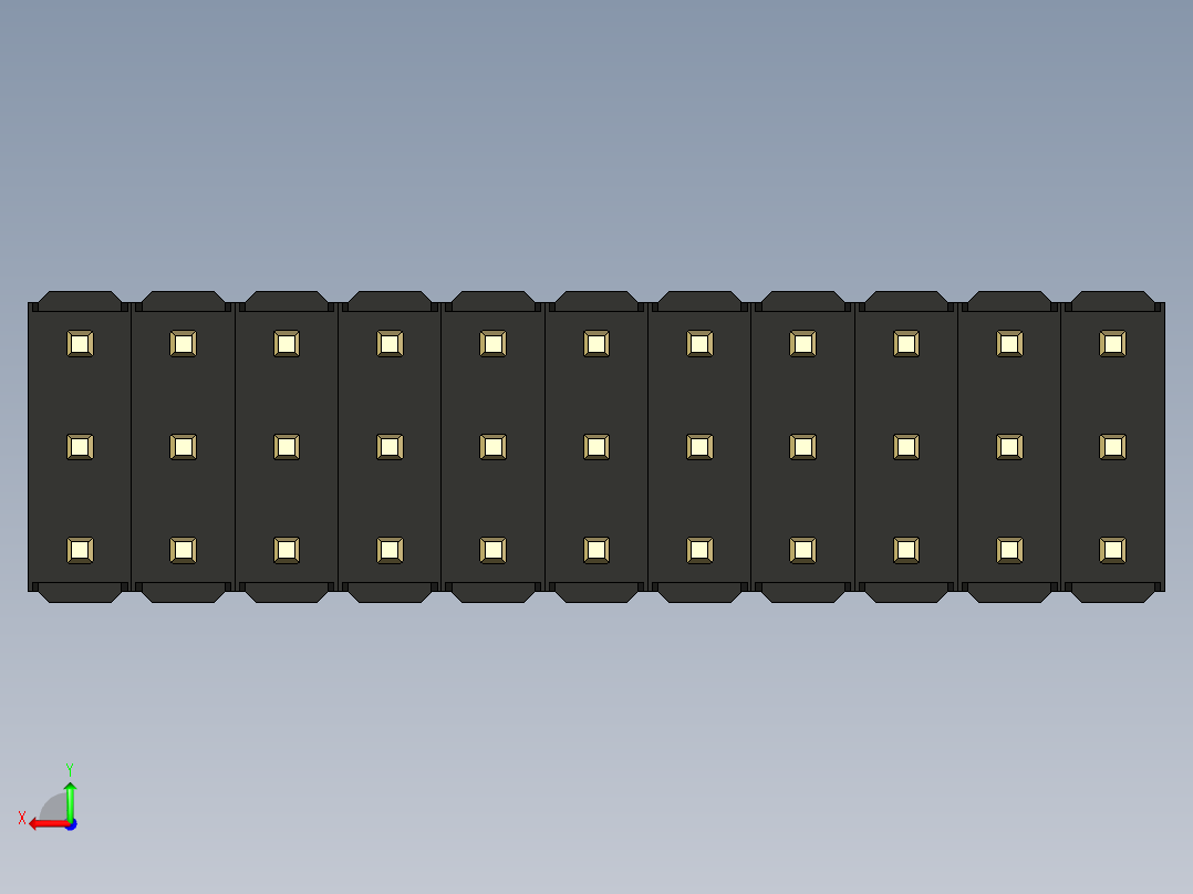 彩色公头100mil（2.54mm）系列-DS1021_black_3x11p_100mil_Type43_rev1.0后视图