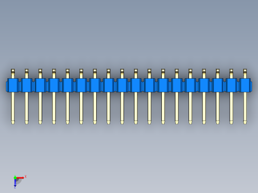 彩色公排针 100mil 2.54mm 系列-DS1022_blue_36p_100mil_TypeSMT_rev1.0俯视缩略图