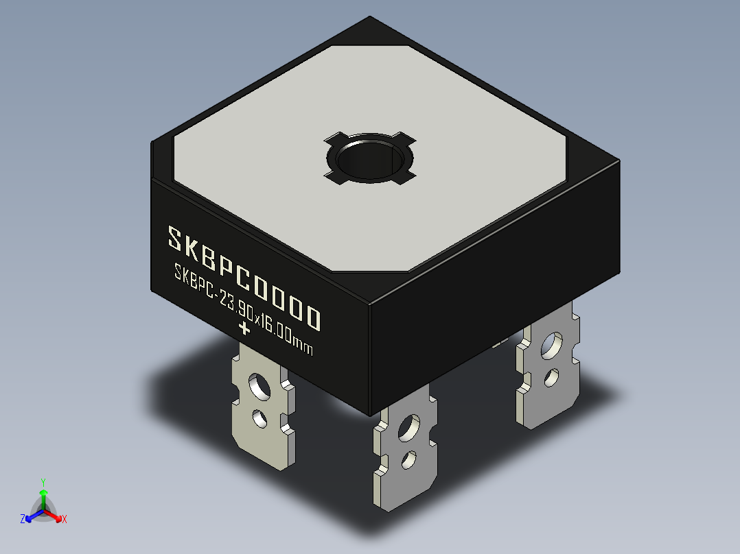 桥式整流器-SKBPC_Min_Size正等轴测图