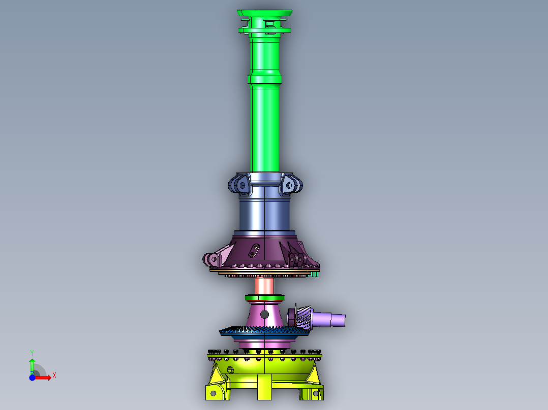 高速低成本旋翼机变速箱前视图