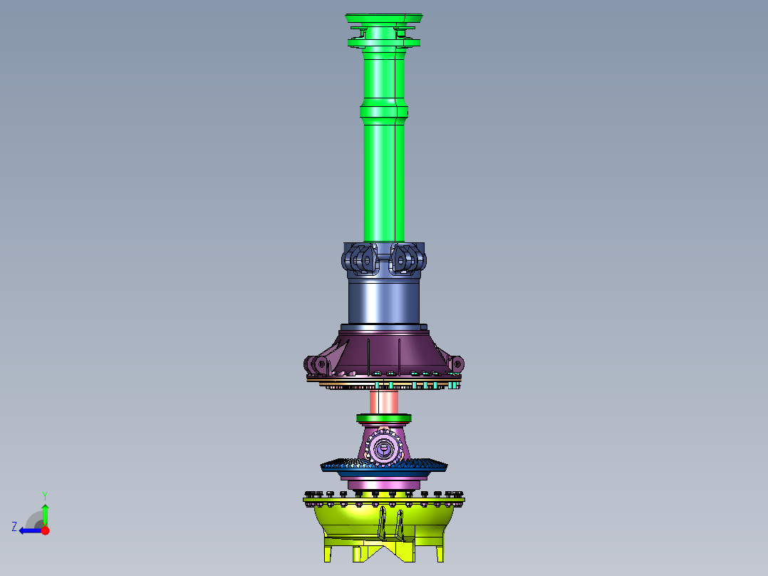高速低成本旋翼机变速箱右视图