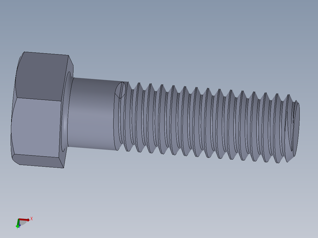 UNC 六角螺栓-Hex Bolt 0.375-16 x 1.25.SLDPRT