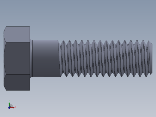 UNC 六角螺栓-Hex Bolt 0.375-16 x 1.25.SLDPRT前视缩略图