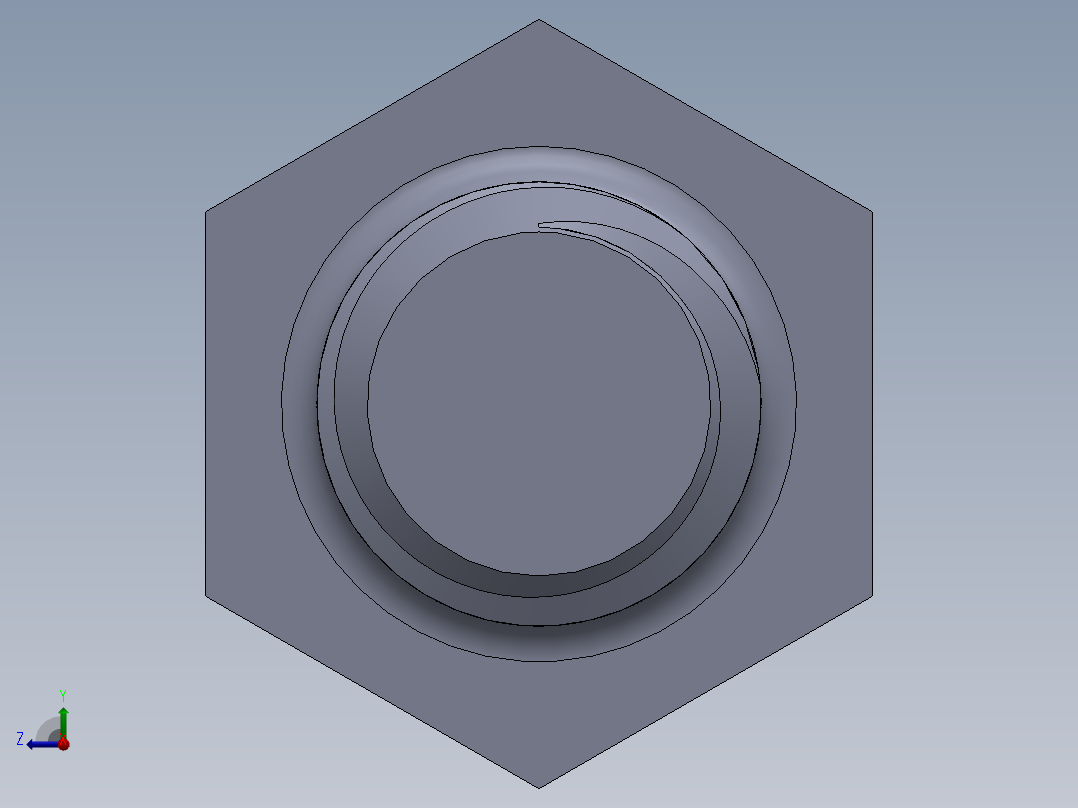 UNC 六角螺栓-Hex Bolt 0.375-16 x 1.25.SLDPRT右视图
