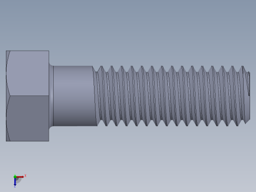 UNC 六角螺栓-Hex Bolt 0.375-16 x 1.25.SLDPRT俯视缩略图