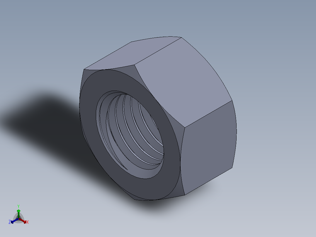 公制螺母-M30x3.5.SLDPRT正等轴测图