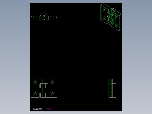 工程塑膠鉸鏈CFH-2D多系列多零件图纸模型