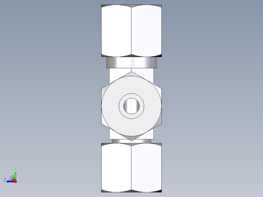 卡套式工业通用硬管接头EO_Swivel_nut_run_tee_EL08ZS71右视缩略图