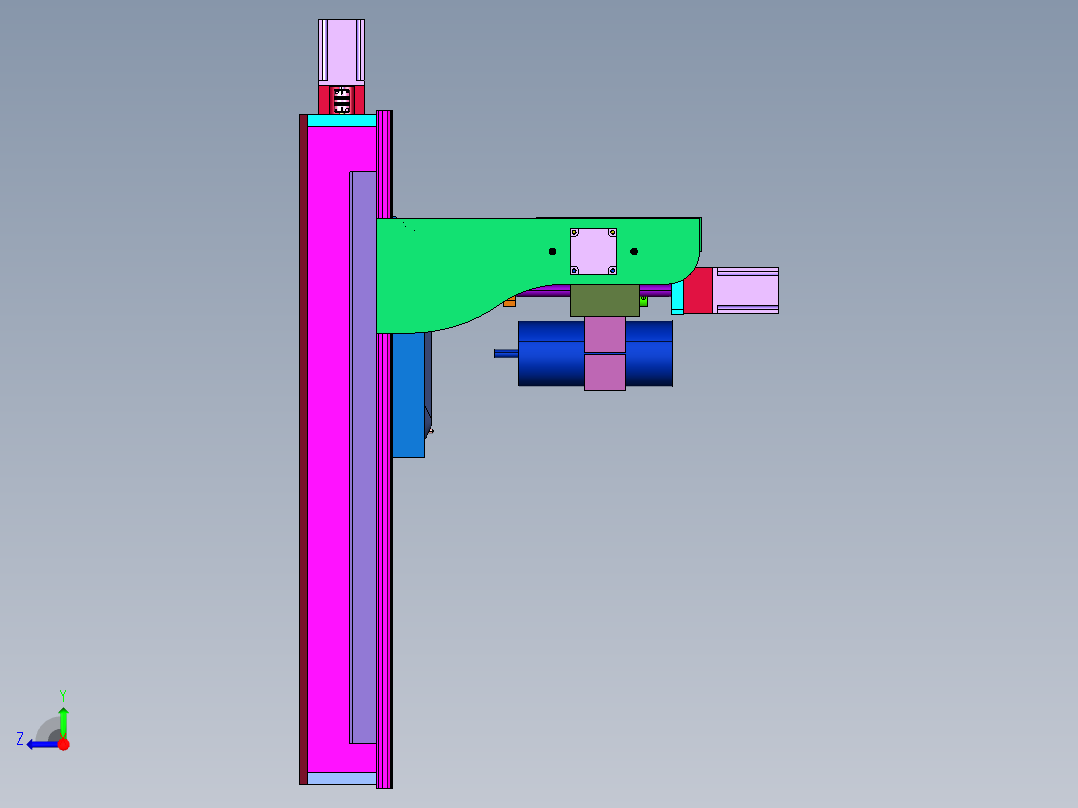 小型全自动数控铣床右视图